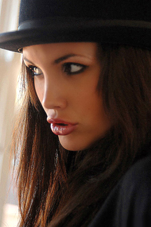 GirlFolio Brunette Babes Monica You Can Leave The Hat On