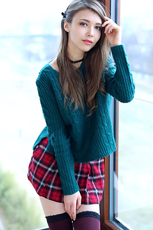 Mila Azul In Hot Mini Skirt And Sweater